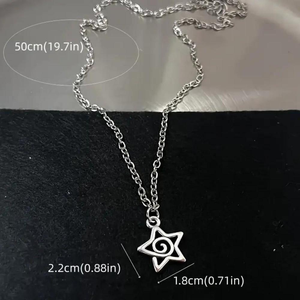Hollowed Vortex Necklace Gothic Metal Chain Jewelry New Spiral Pendant Necklace Gifts