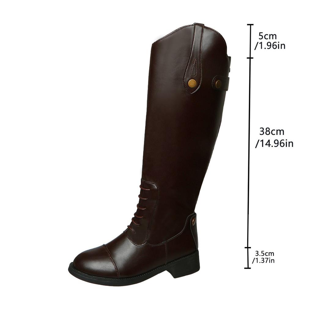 Foreign Trade, European and American Style Round Head Rear Zipper Knight Boots, New Temperament Tall Knight Boots for Women In Autumn and Winter
