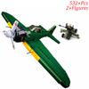 World War II Japan Mitsubishi A6M Shipborne Zero Fighter Building Block Set WW2 Battle Bomber Military Weapons Scale Model Brick Toy Gift Present