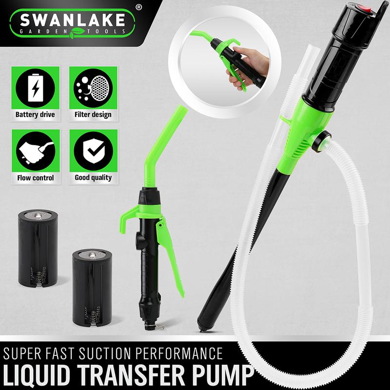 SWANLAKE GARDEN TOOLS Portable Power Battery Pump, Liquid Fuel/Water Transfer Pump,2.2 Gallons per Min