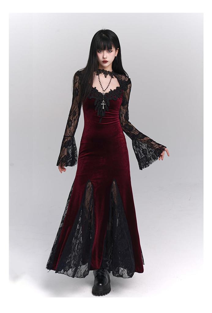 Qichenk Gothic Lolita Plus for Christmas JY23704-red-M Dress, Mass-Produced Costume, Size, Cosplay, Cross-Dressing, Maid, Halloween,