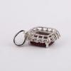 Dyed Ruby Cushion Pendant 925 Sterling Silver Platinum Plated White Topaz Handmade Fine Jewelry Gift for Her