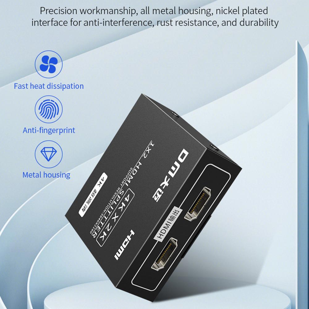 DM CHB078 1 In 2 Out HDMI Splitter Plug and Play 4K x 2K Dual Screen Display Adapter