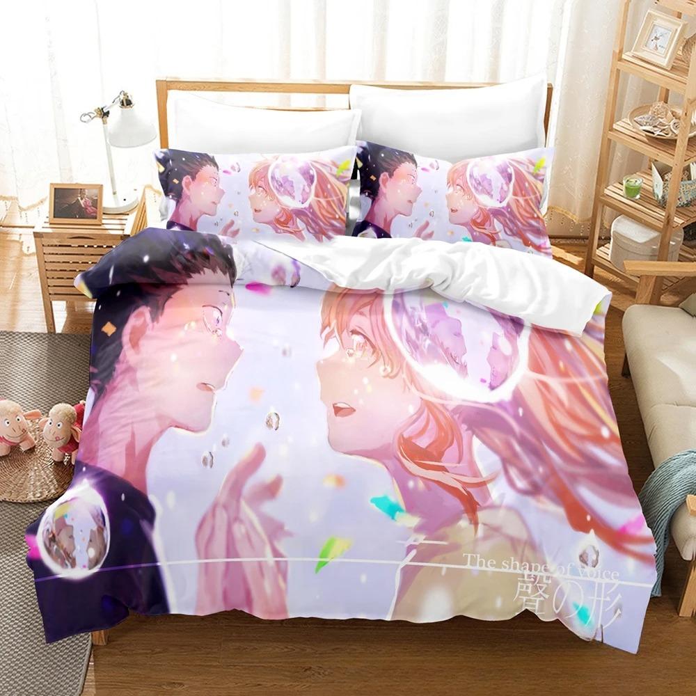 Comfortable Anime Print Duvet Cover Set With Duvet Cover And Pillowcases King Queen Twin Sizes For Boys Girls And Kids