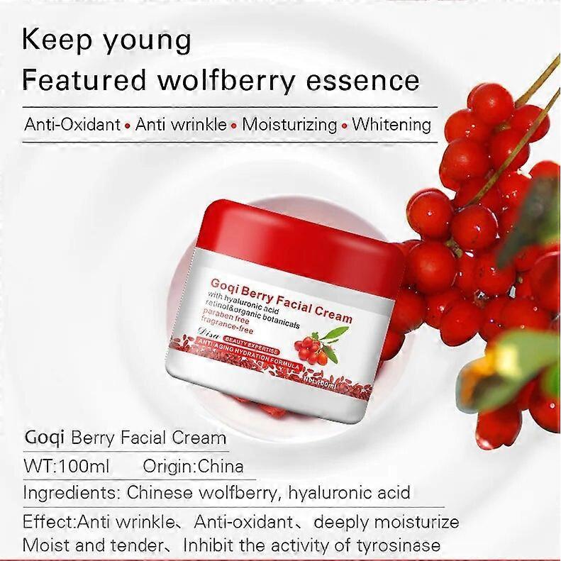 Crema Viso Bacche di Goji Antirughe Schiarente Idratante Con Acido Ialuronico Retinolo & Crema Biologica Cura della Pelle del Viso