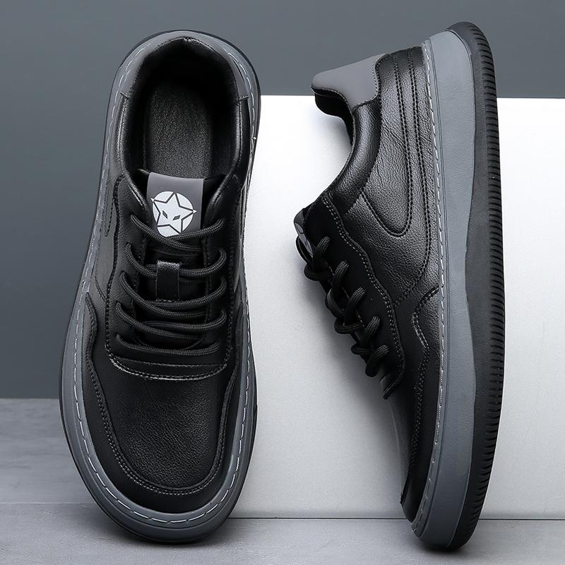 Fashion 2025 Men Casual Leather Shoes High Quality Lace-up Daily Men's Shoes Non-slip Shock-absorbing Men's Sneakers Zapato Para Hombre