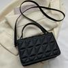 Stylish Black Quilted Crossbody Bag for Women with Adjustable Strap Diamond Stitch Design, Compact Square Flap Closure, Small Crossbody Bag
