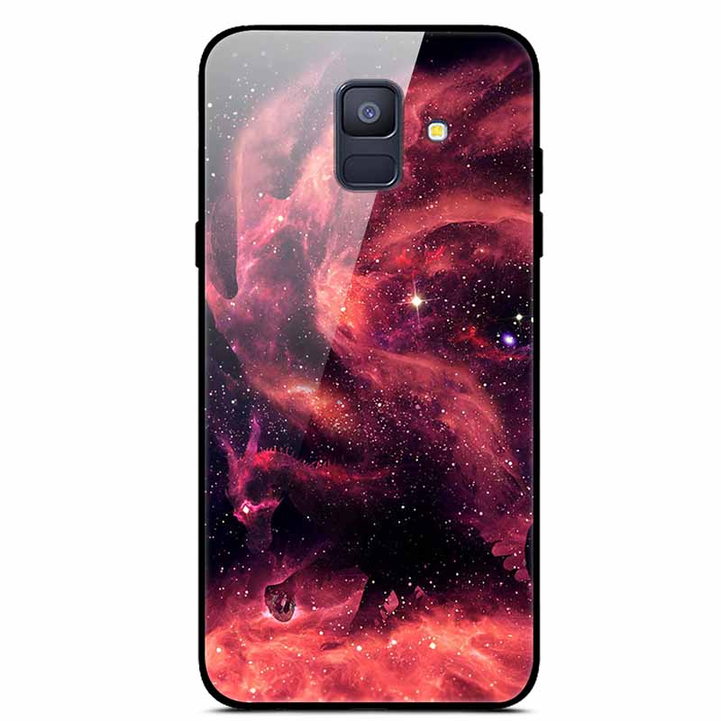 For Samsung Galaxy A8 Plus Cases A6 A7 2018 A8 2018 Tempered Glass Hard Back Cases For Samsung A6 Plus Covers Coque A7 A9 A8Plus