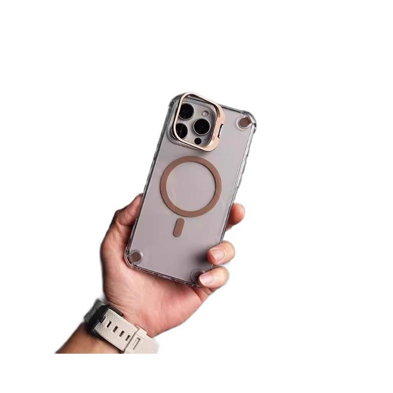 Clear Magnetic Case With Stand IPhone 18 ProMax 17 16 15 14 13 12 11 Shockproof Camera Protection Slim Fit