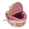Wicker Picnic Basket with Removable Liner Empty Picnic Hamper Basket with Lid and Handle for Easter Camping Mother S Day
