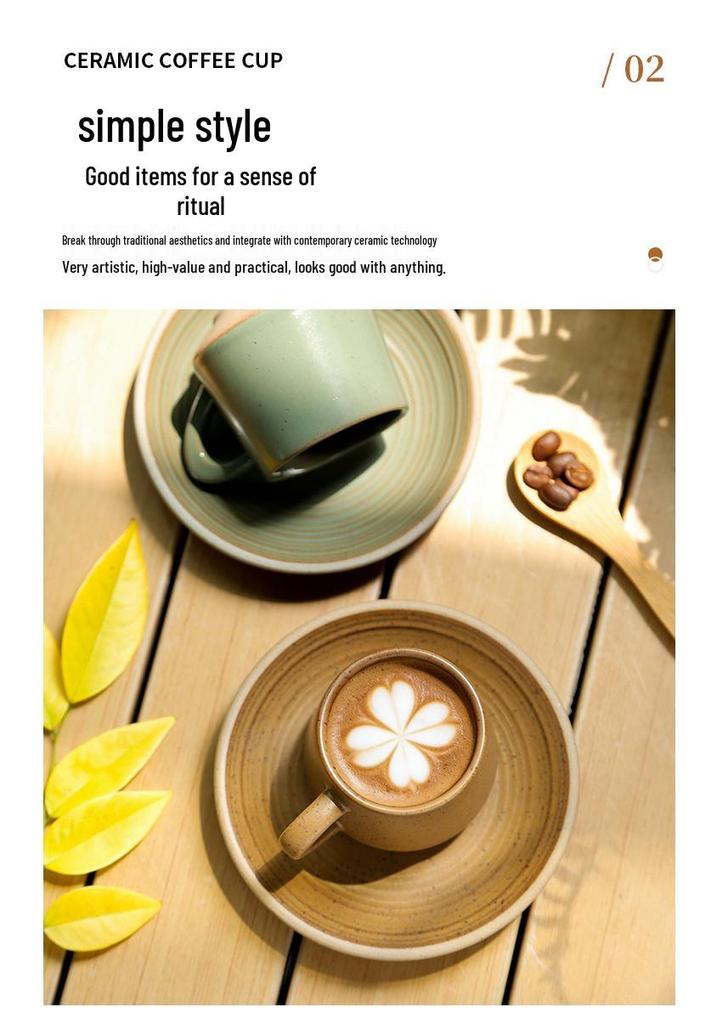 Exquisite Japanese Ceramic Espresso Cup and Saucer Set, 90ml Capacity