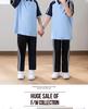 Unisex Summer Blue Short Sleeve Uniform Set for Junior High Graduation and Sports Events