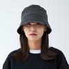APOSTROPHE COMMA Point Label Washed Herringbone Bucket Hat (Washed Black)