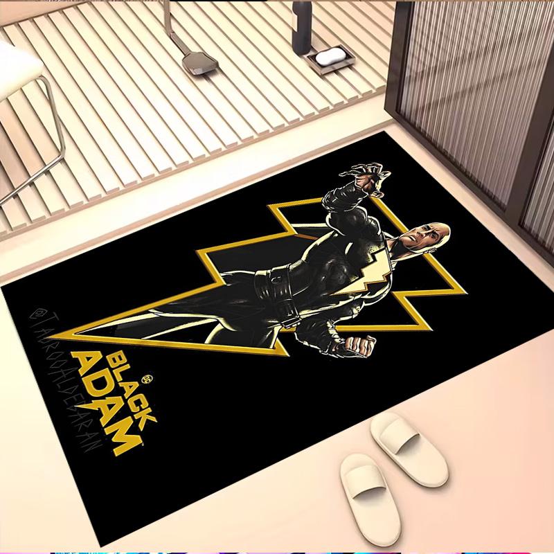 Black Adam Print Rug, Washable Floor Carpet, For Entryway Dorm Laundry Room Office Study, Home Decor Birthday Christmas Gift