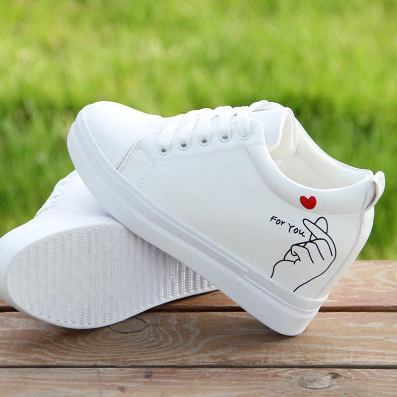 Breathable Inner Height Increase Little White Shoes 2025 New White Platform Spring and Summer Versatile Women's Travel Shoes Casual Sports Shoes