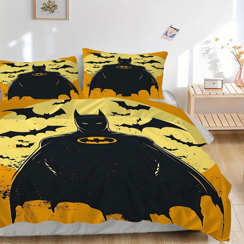 3pcs Batman Bedding Set, Soft Polyester Duvet Cover and Pillowcases Machine Washable Seasons all suitable & Guest Room Decor241