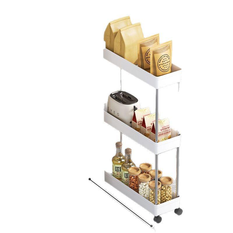 Multi-layer Rolling Storage Rack for Kitchen, Living Room, or Bathroom