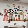 1pc Kitchen Wall Stickers Fun Design Cook Utensils Home Decoration Restaurant 30*60cm Home Decoration Stickers Posters