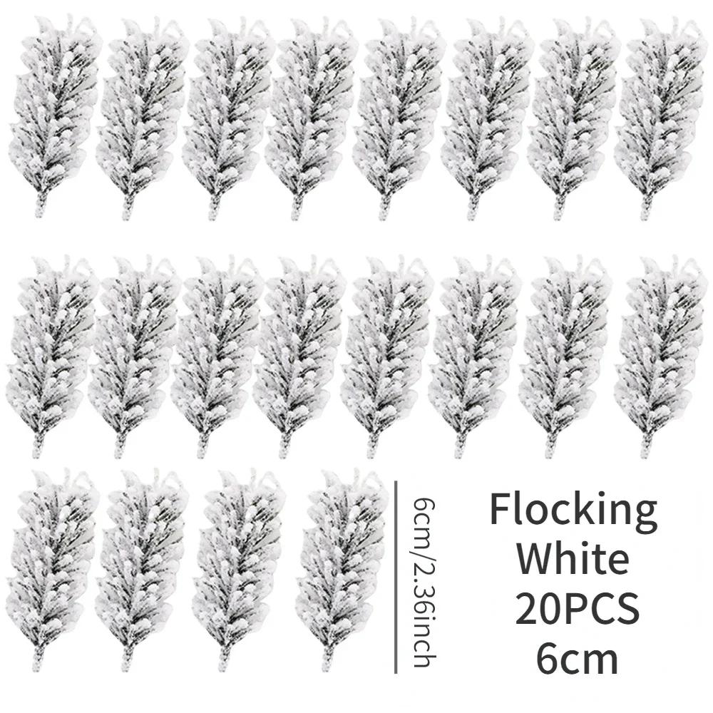 10/20 Pcs Artificial Plants Pine Branches Christmas Tree Accessories DIY New Year Party Decorations Xmas Ornaments Kids Gift