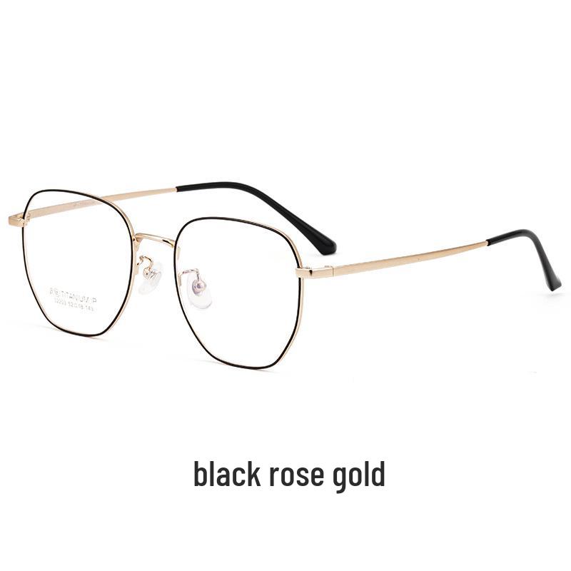 

Сверхлегкая оправа для очков из чистого титана - Унисекс, для большого лица, двухцветный ретро-дизайн чёрный/ярко-розовый