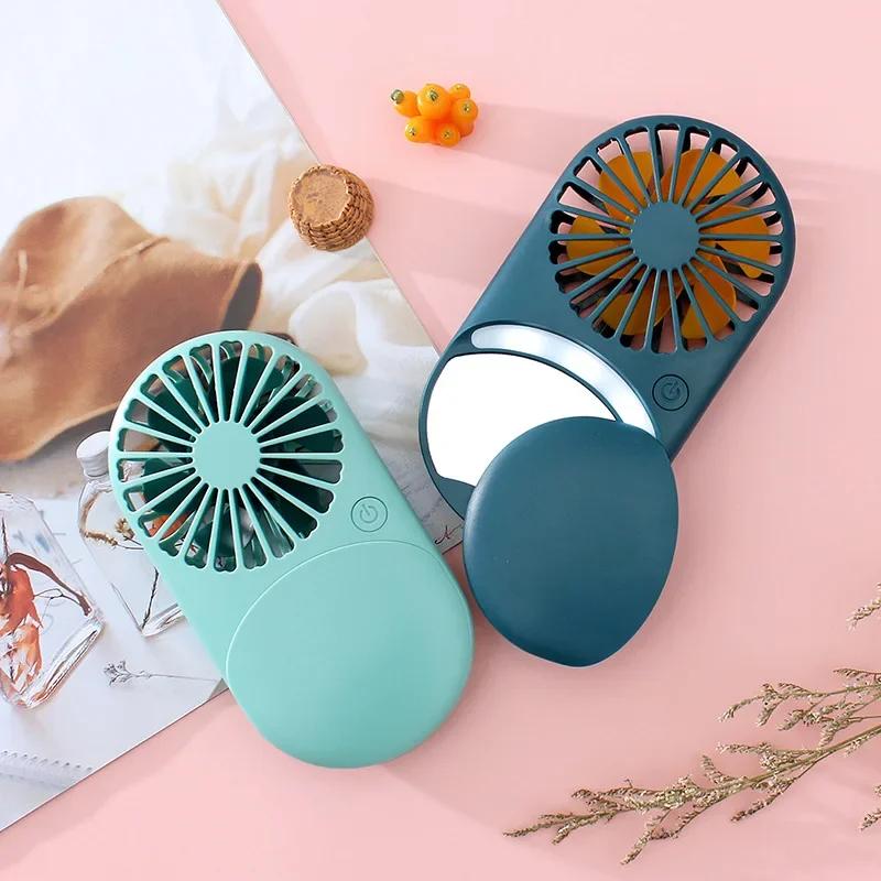 Roztomilý USB mini ventilátor Přenosný ruční ventilátor Dobíjecí mini ventilátor Kapesní velikost Nízký hluk Malý elektrický ventilátor Studentská kolej