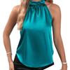 Hanging Neck Vest2024 European American Summer New Women's Satin Pure Color off-Shoulder Halter Vest