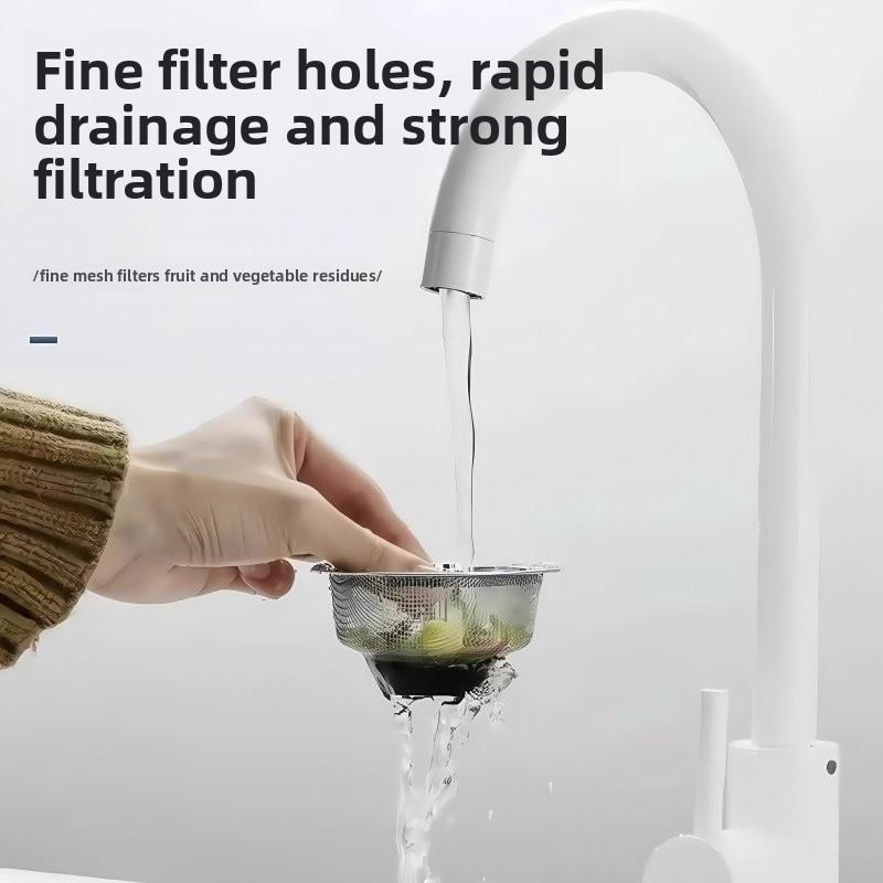 Kitchen Sink Filter, Wash Basin Overflow Stopper, Sink Drain, Dishwasher Drain, Stainless Steel Debris Filter, Universal