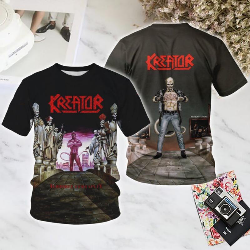 Popular Heavy Metal Band T Shirts Men/Women Fashion Hip Hop Streetwear Oversized Short Sleeve Top Tees