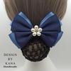 Women's Blue Flower Hair Net & Hairpin for Professionals
