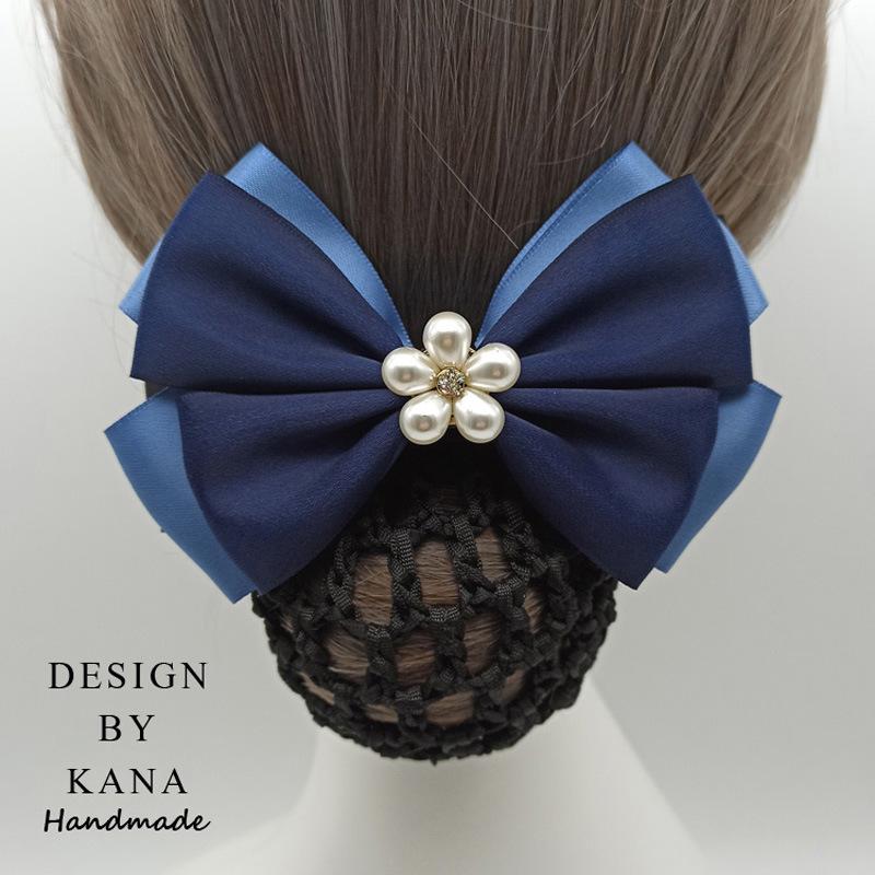 Women's Blue Flower Hair Net & Hairpin for Professionals