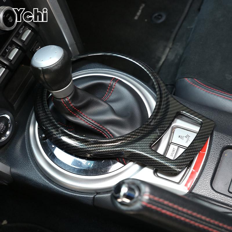 ABS Carbon Fiber For Subaru BRZ Toyota 86 2012-2020 Center Console Side Strip Gear Shift Panel Decor Cover Trim Frame Car