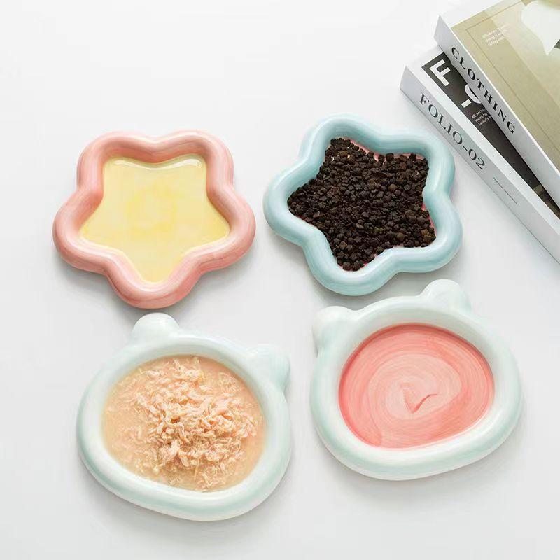 Dessert High Beauty Plate Home Desktop Atmosphere Decoration Colorful Bowl Nail Art Display Plate Cat Bowl Ceramic Grain Bowl