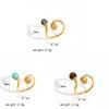 Anello da dito aperto geometrico di lusso leggero con pietra occhio di tigre e acciaio inossidabile per gioielli di moda da donna