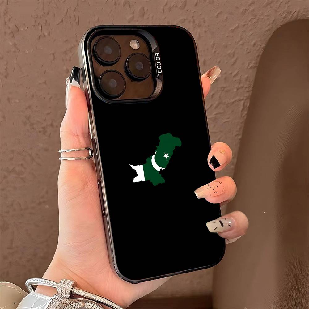 Pakistan phone case for iPhone 17 17Air 16 15 14 13 12 11 Pro Max Plus Colorful Silver