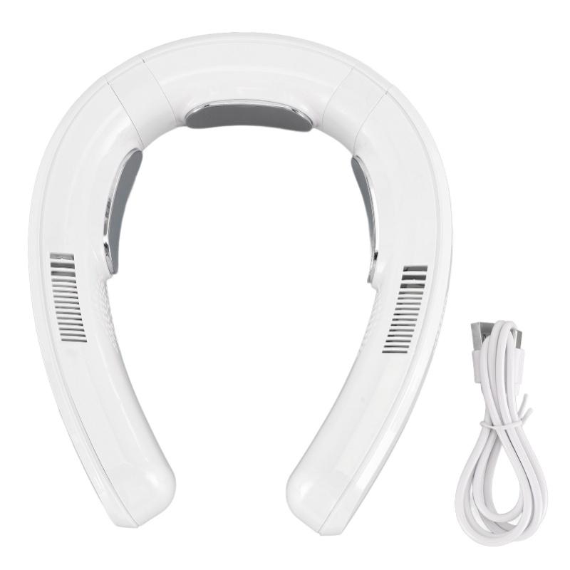 Portable Air Conditioner Neck Fan, Semiconductor Cooling Bladeless Fan 6000mAhCooling Heating Rechargeable Quiet Digital Display