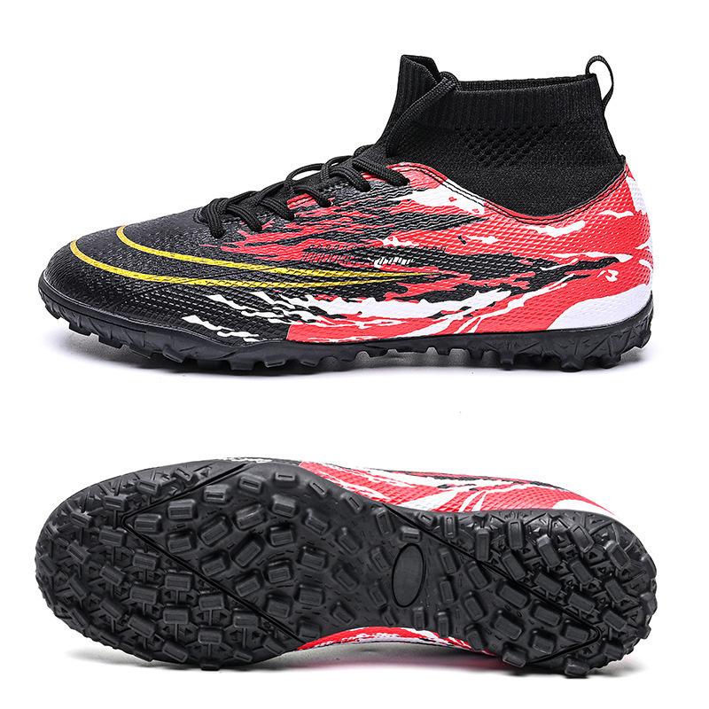 Flying Woven Broken Nail Football Shoes Men's and Women's Spiked Shoes Student 2025 Training Broken High Top Football Shoes New Long Shoes