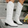 Pointed Toe Woman Snow Mid Calf Boots Designer Mid Heels Fashion Shoes Woman 2024 Trend Chelsea Boots Winter New Mujer Botas