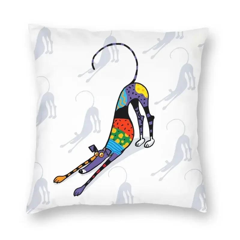Whippet Sihthound Dog Cushion Cover 40x40cm Home Decor Printing Greyhound Christmas Tree Throw Pillow Case for Car Two Side