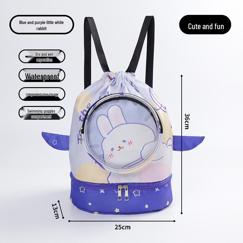 Adorable Cartoon Waterproof Kids' Swim Bag - Lightweight Sports & Travel Backpack for Clothing