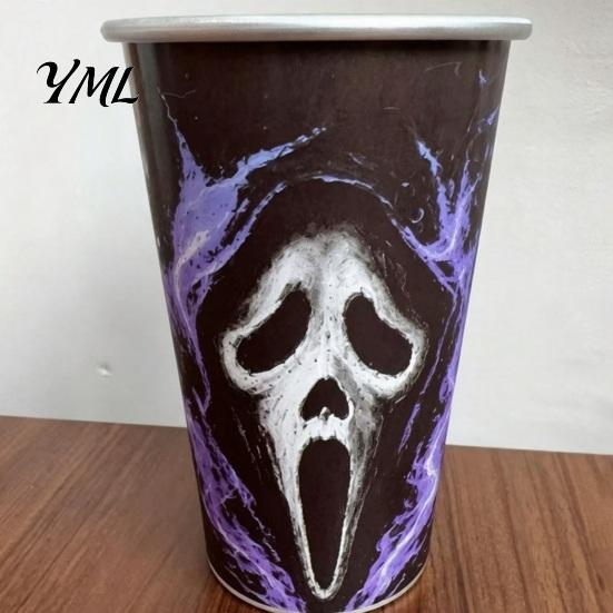 Gothic Style Metal Water Cup Thermochromic Color-Changing Cup, Horror Theme Cold Drink Spooky Prison Hand Design Mug Tumbler, Wide Mouth for Halloween