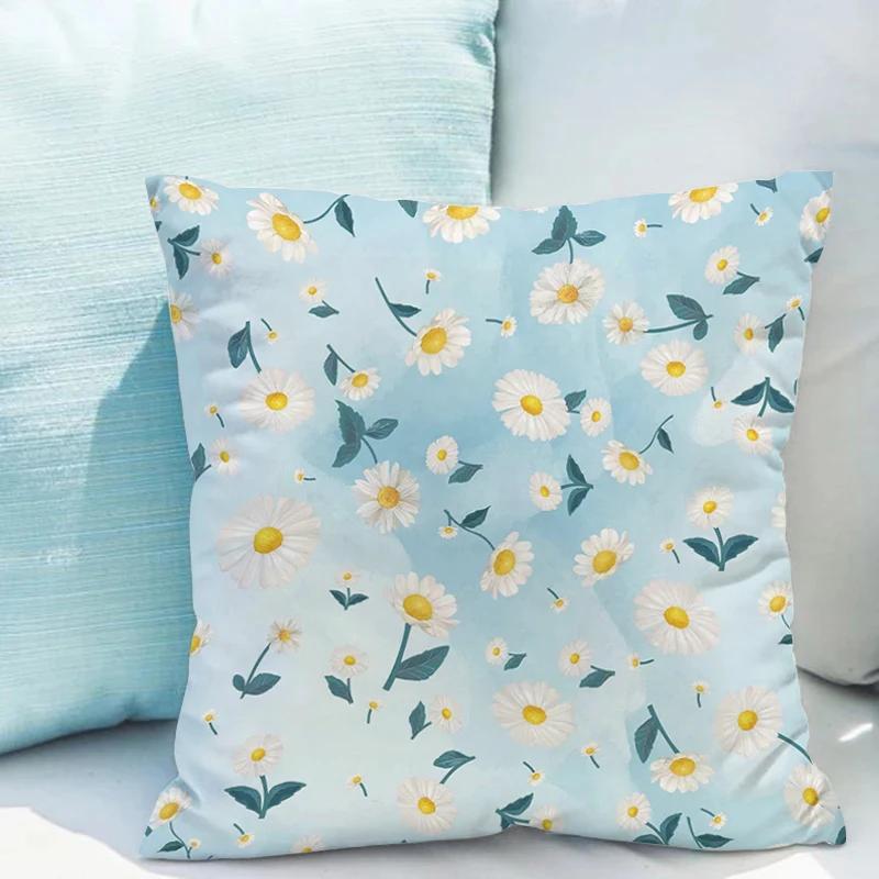 Flower Pillowcase 40x40 Double-sided Printing Cushion Cover 45 × 45 Bed Pillowcases for Pillows Children's Decorative Cushions