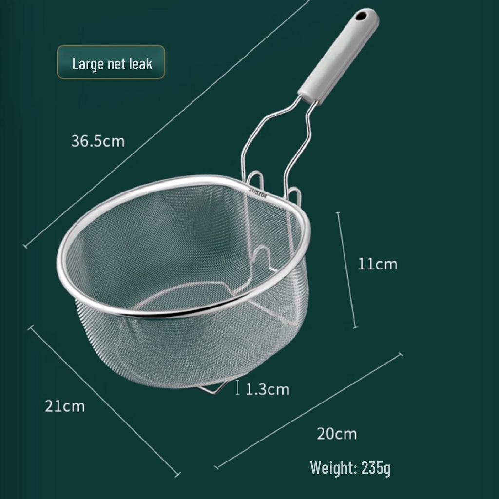 304 Stainless Steel Skimmer Fine Mesh Fryer Basket Oil Strainer Noodle Colander