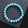 Turquoise Cross Bracelet, Retro Ethnic Style, Trend Temperament, High-End Elastic Rope Bracelet.