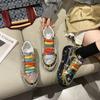 New Spring Graffiti Rhinestone Casual Shoes Women Fashion Thick Soled Sports Versatile Shoes Outdoors Anti Slip Flat Shoes