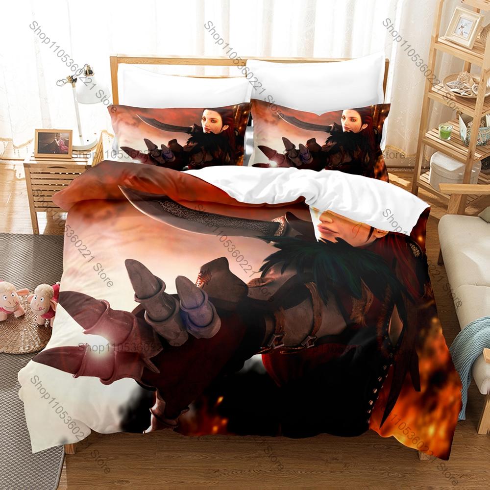 Dragon Age Origins Classic RPG Fantasy Game 3D Print Bedding Set Duvet Cover + 2 Pillowcases Soft Polyester Bed Linen For Gamers