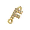CZ Crystal 26 Initial Letter A-Z Charms Gold Plated Brass Connector for Necklace Bracelet Jewelry Accessories :VD1114