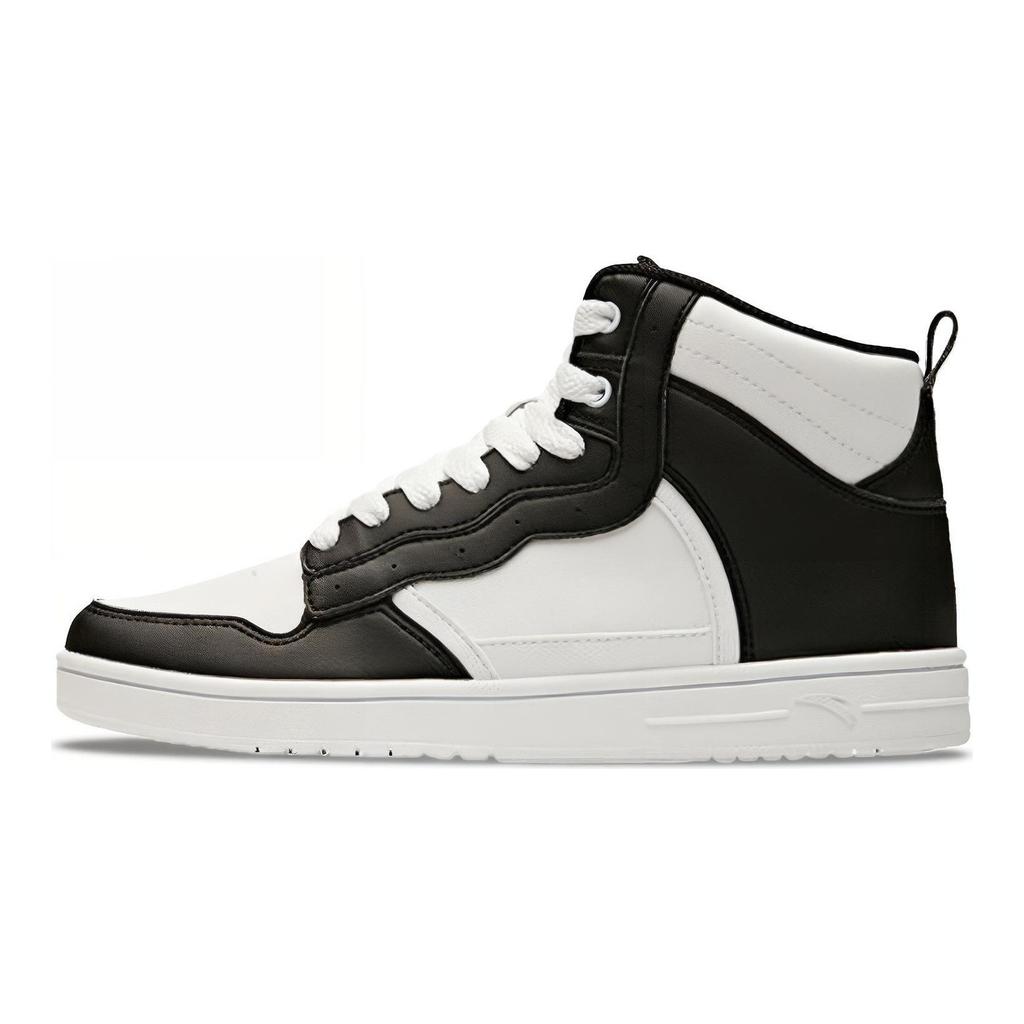 Anta Life Collection Synthetic Leather Slip Resistant Cushioning High Top Skateboard Shoes Women's White Black 92948088-6