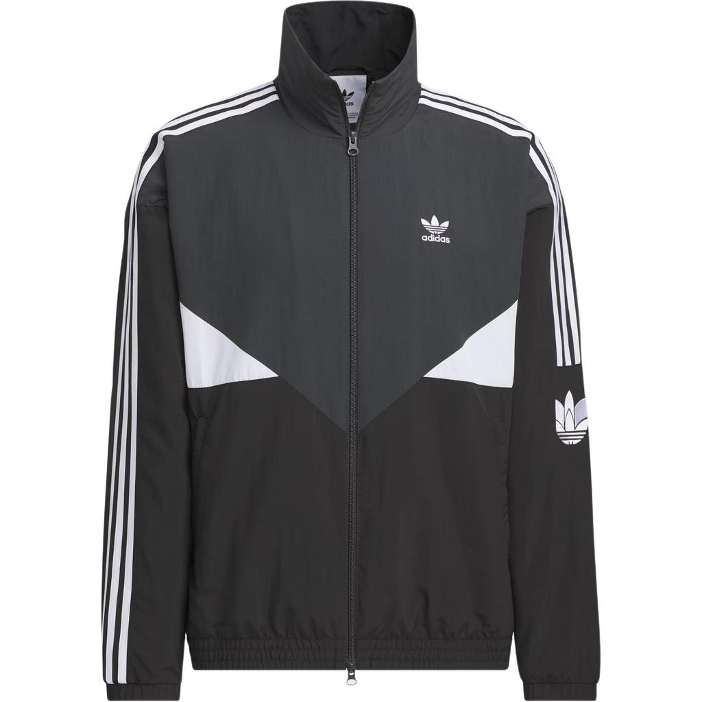 Adidas Originální bloková bunda Pohodlná ležérní módní trendová bunda Unisex bunda Karbonově černá KC3114