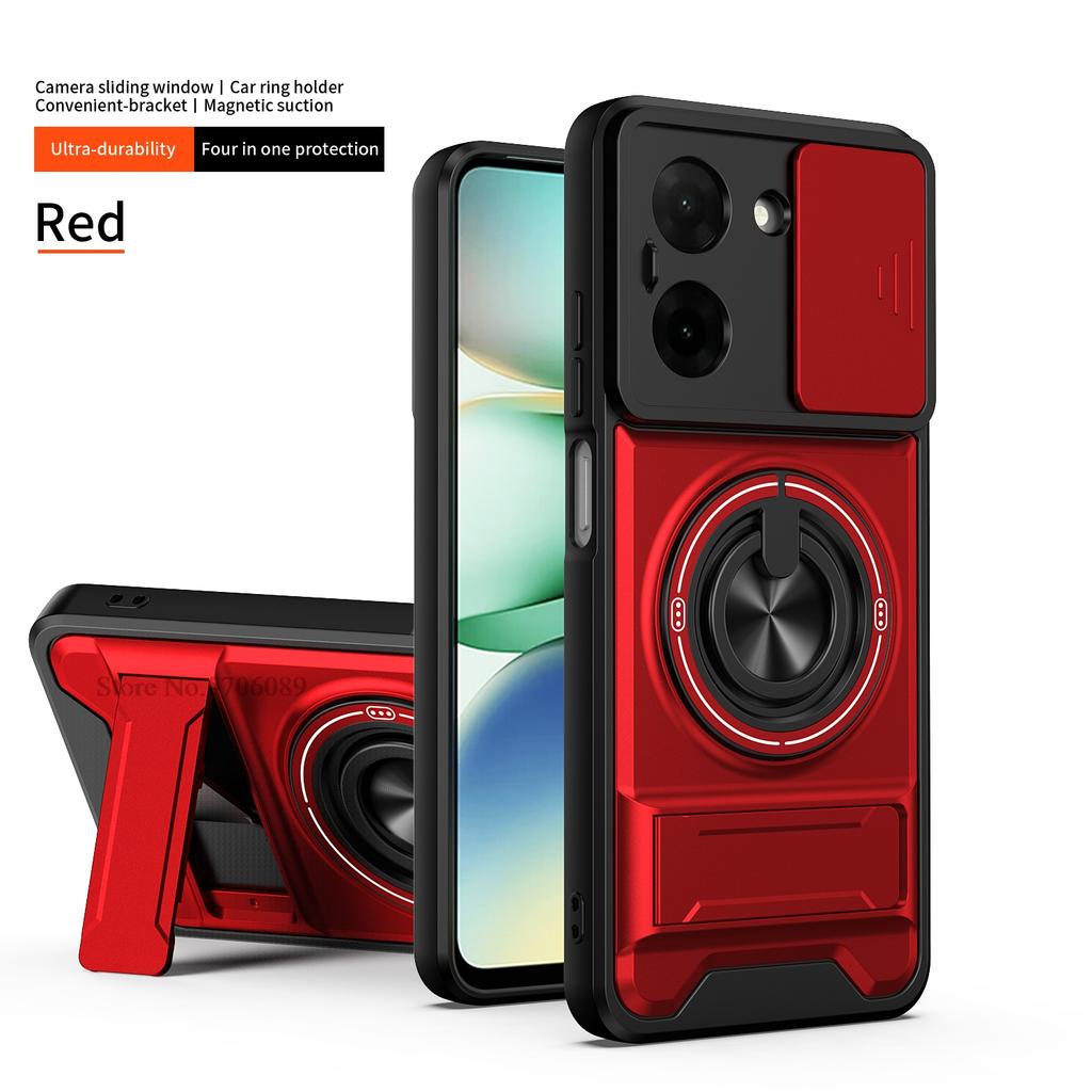 Armor Case For Poco X7 Pro Case Shockproof X7Pro Slide Lens Protector Phone Cover For Xiaomi Poco X7 Pro 5G Case Cover With Ring