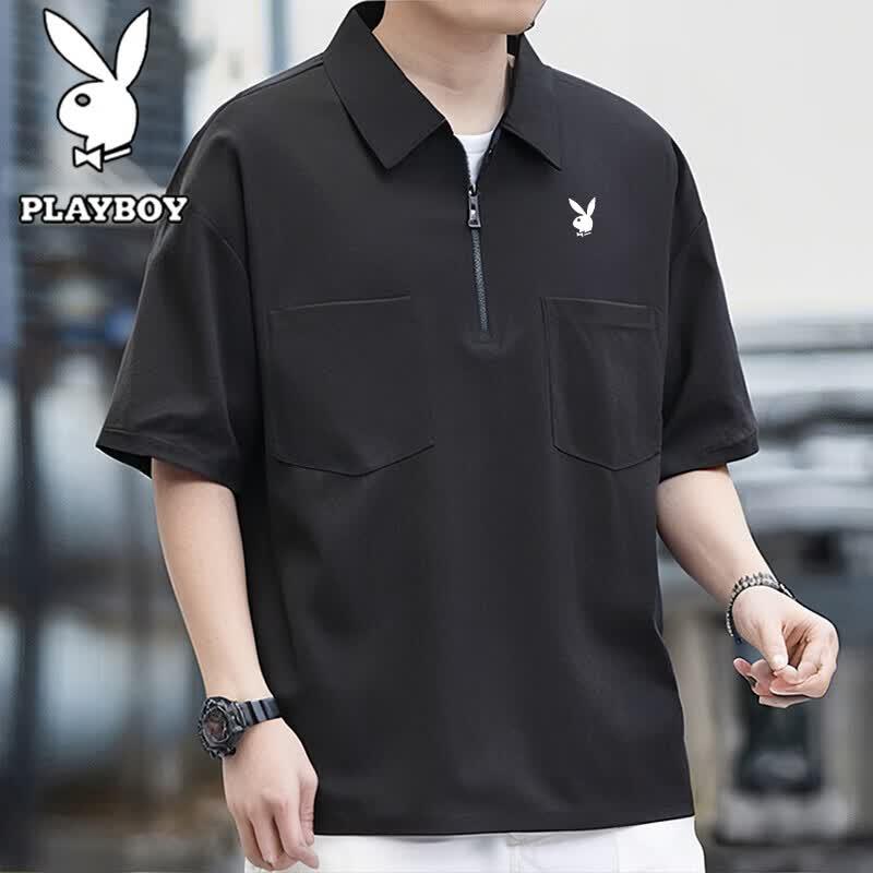 

PLAYBOY Men s Casual Polo Short-Sleeve T-Shirt L
